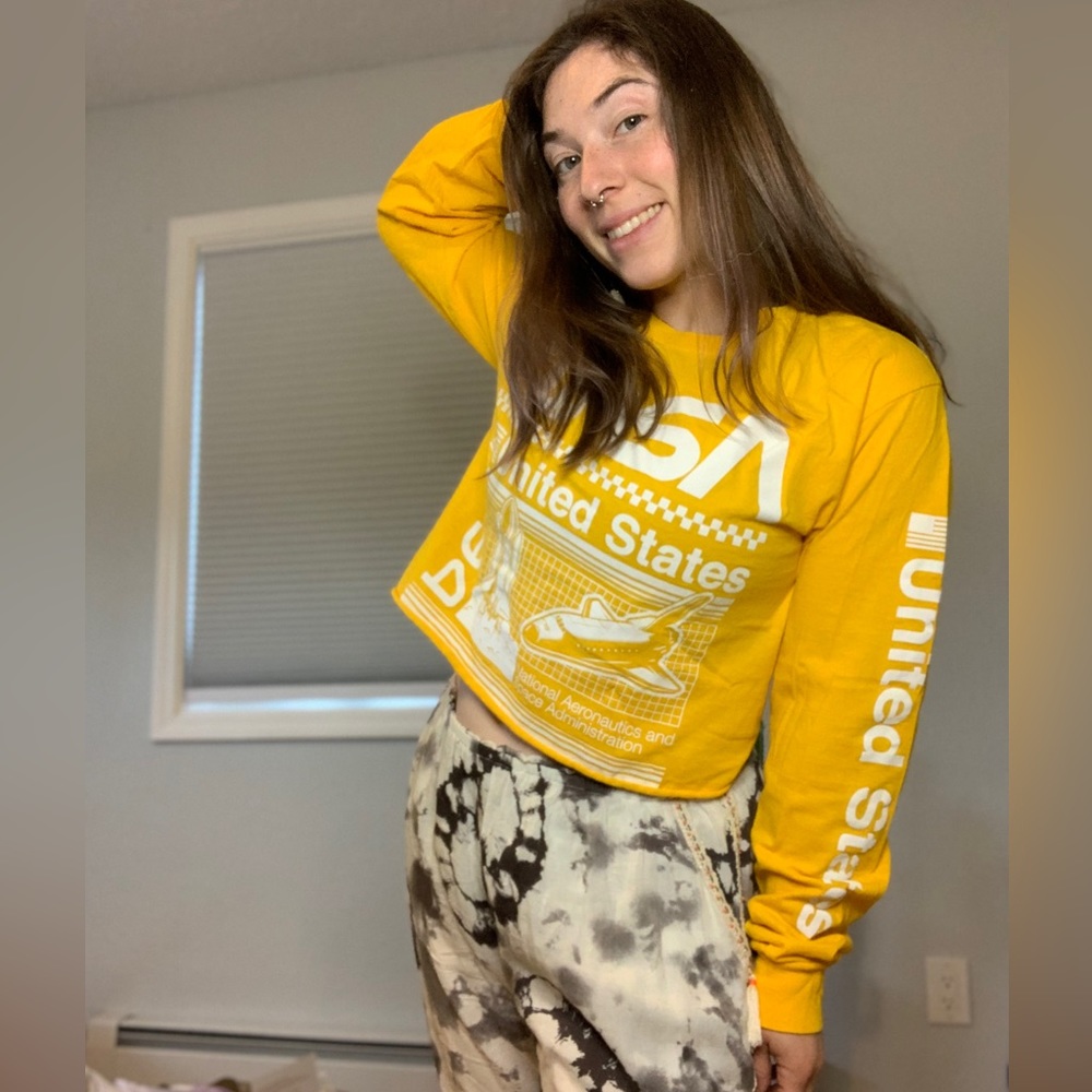Cropped long sleeve NASA shirt
